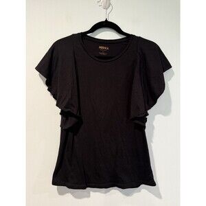 Mishka Top Womens XS Black Travel Basics Minimalist 100% Cotton Workwear